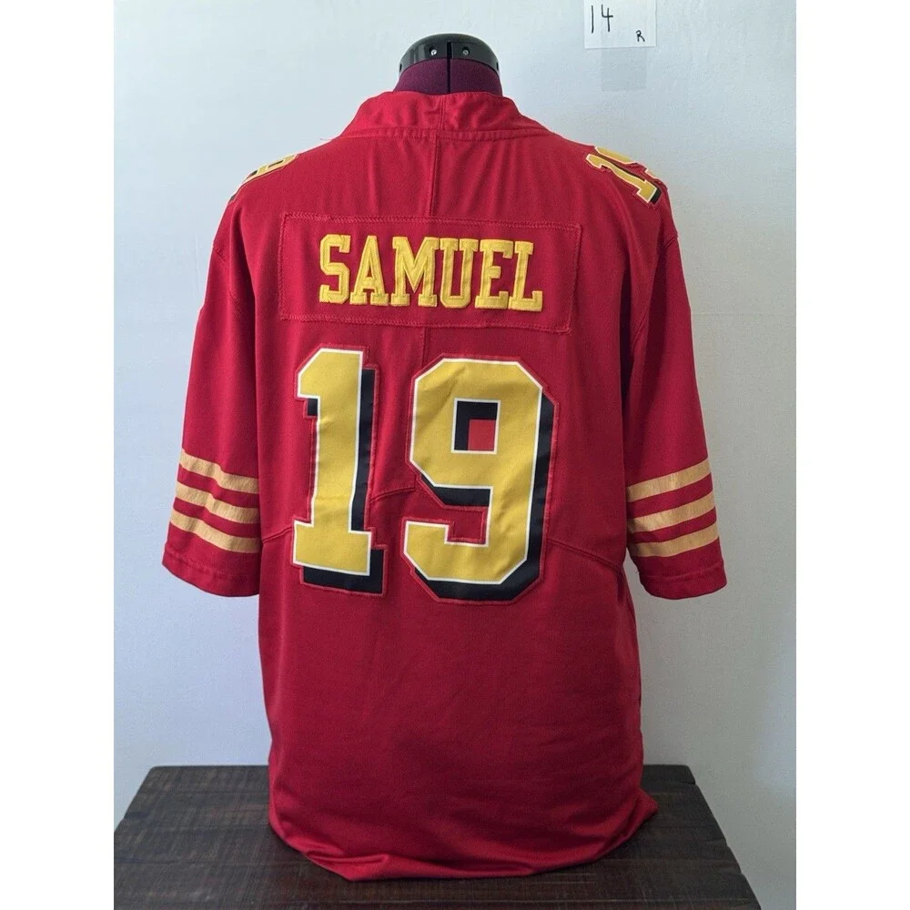 Nike 49ers Deebo Samuel #19 On Field Color Rush Jersey Size L Red Gold Stitch